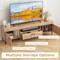 Oak TV Stand for 65 Inch TVs with Storage Drawer Cabinets Open Shelf and Cable Management